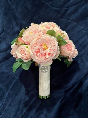 Blush Pink Silk Peony Bridal Bouquet